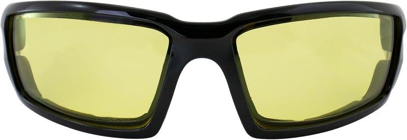 Birdz Eyewear Osprey Foam Padded Motorcycle Safety Sunglasses Black Frame with Smoke Lenses - Image 2